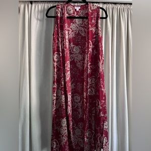 LulaRoe floral red cardigan shawl